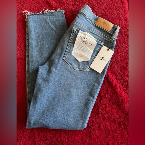NWT 7 For All Man Kind Luxe Vintage Roxanne Ankle Slim Cigarette Jeans Size 30 - Picture 5 of 14